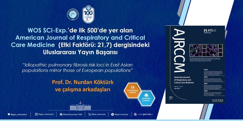 WoS SCI-Exp’da ilk 500’de yer alan Uluslararası Yayın Başarısı (Prof. Dr. Nurdan Köktürk)