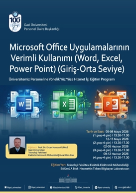 Microsoft Office Uygulamalarının Verimli Kullanımı (Word, Excel, Power Point) (Giriş - Orta Seviye)