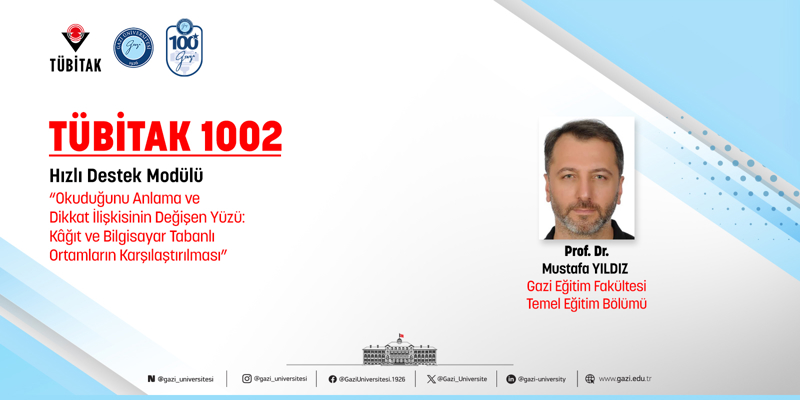 Prof. Dr. Mustafa YILDIZ’ın TÜBİTAK 1002 Projesi Kabul Edildi