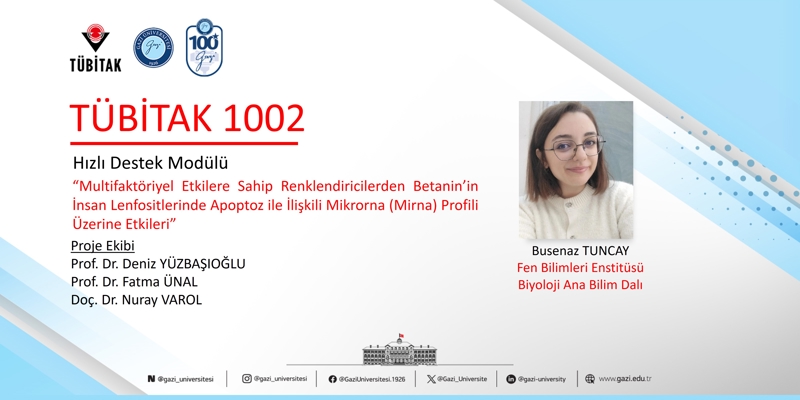 Öğrencimiz Busenaz Tuncay’ın TÜBİTAK 1002 Projesi kabul edildi