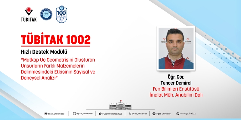 Öğr. Gör. Tuncer Demirel’in TÜBİTAK 1002 Projesi Kabul Edildi