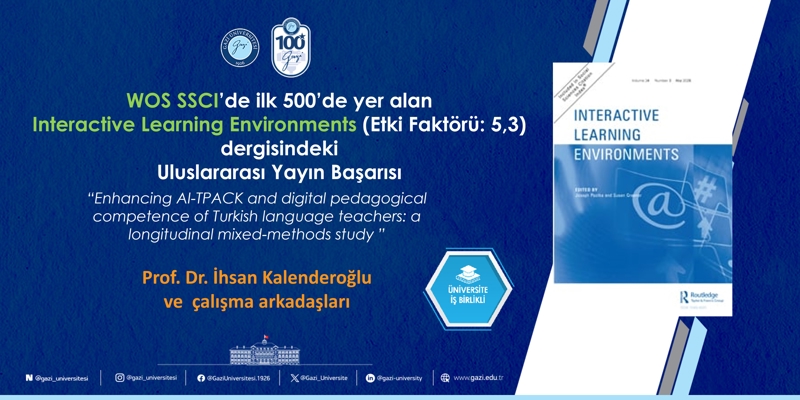 WoS SSCI’da ilk 500’de yer alan Uluslararası Yayın Başarısı (Prof. Dr. İhsan Kalenderoğlu)