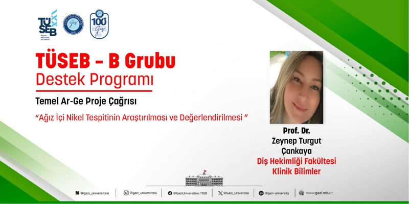Prof. Dr. Zeynep Turgut Çankaya’nın TÜSEB B Projesi Kabul Edildi