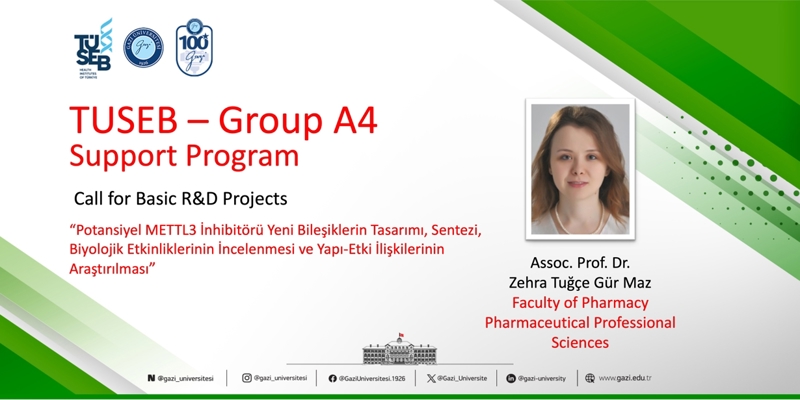 TUSEB A4 Project Led by Assoc. Prof. Dr. Zehra Tuğçe Gür Maz Has Been Awarded Funding