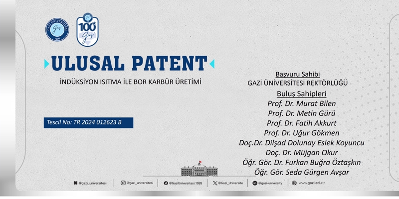 2024/012623 Sayılı Ulusal Patent Başvurusu Tescillendi