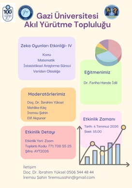 G.Ü. Akıl Yürütme Topluluğu Zeka Oyunları Etkinliği IV