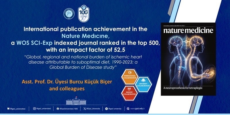 International Publication Success in a WOS SCI-Exp. Journal Ranked among the Top 500 (Assist. Prof. Dr. Burcu Küçük Biçer)