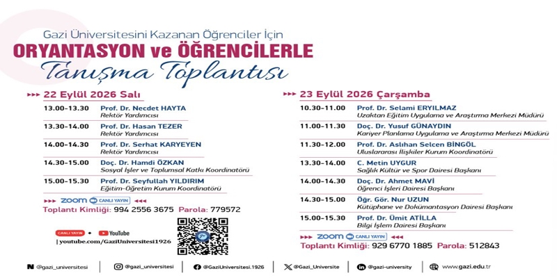 Üniversitemizi Kazanan Öğrenciler İçin Oryantasyon ve Öğrencilerle Tanışma Toplantısı Düzenlendi