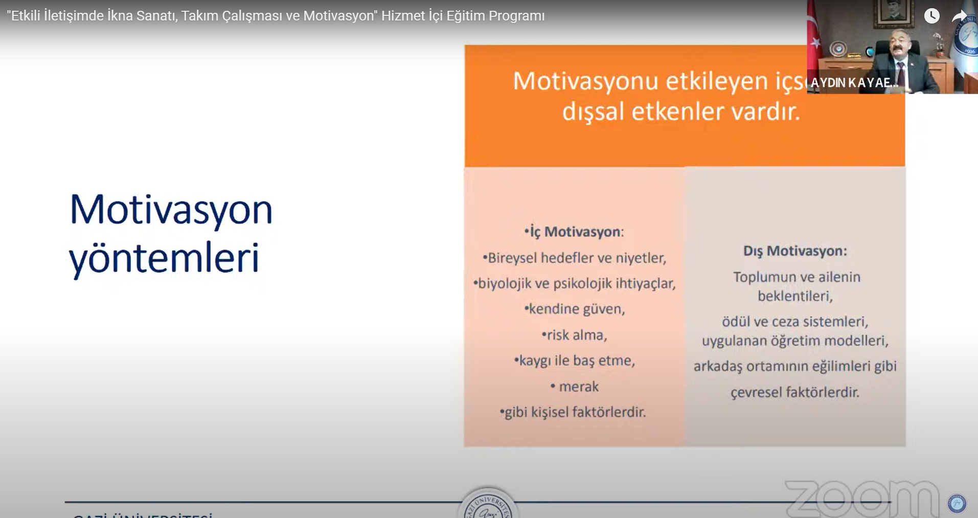 Etkili İletişimde İkna Sanatı, Takım Çalışması ve Motivasyon 7-1