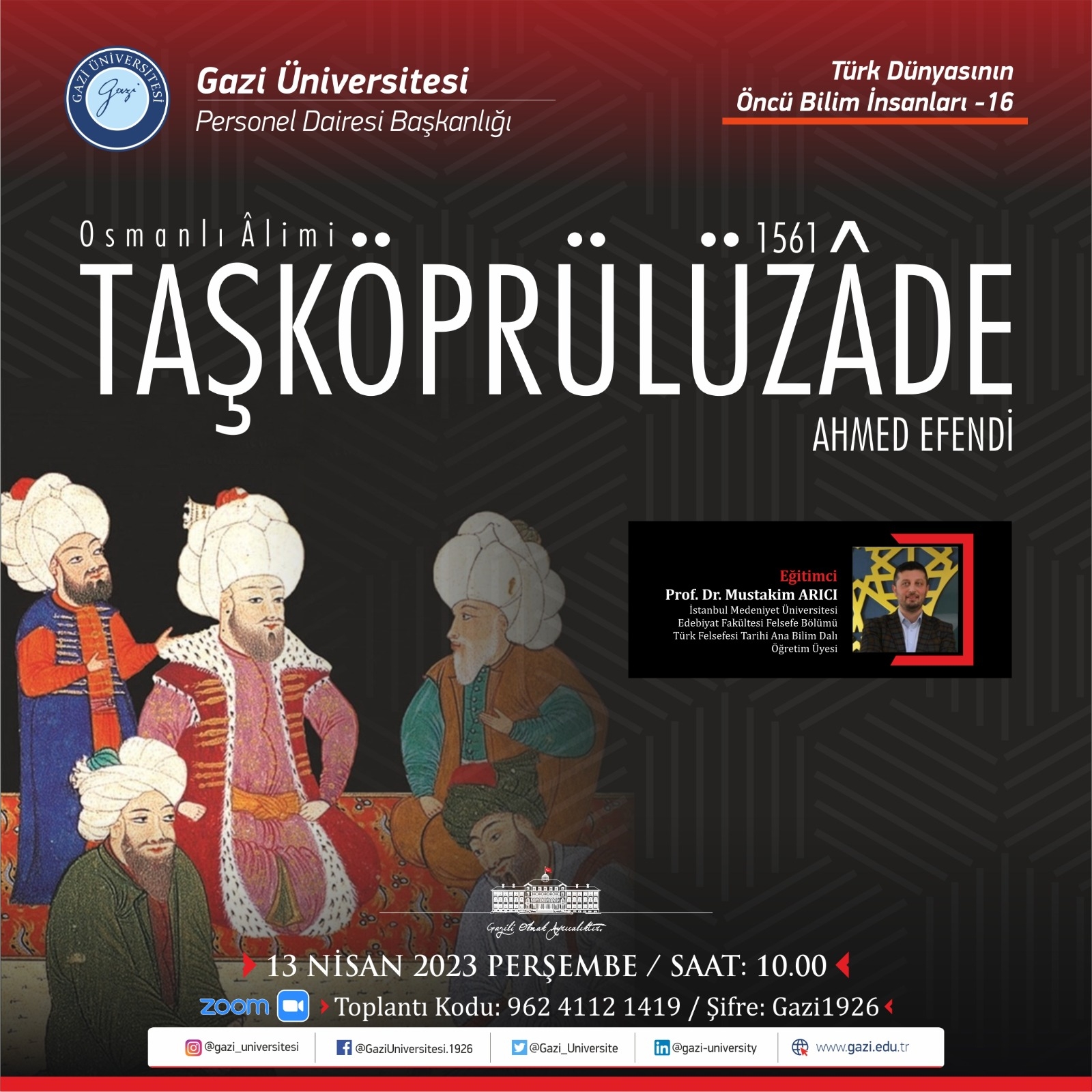 Türk Dünyasının Öncü Bilim İnsanları 16. Semineri Taşköprülüzade Afiş 2-1