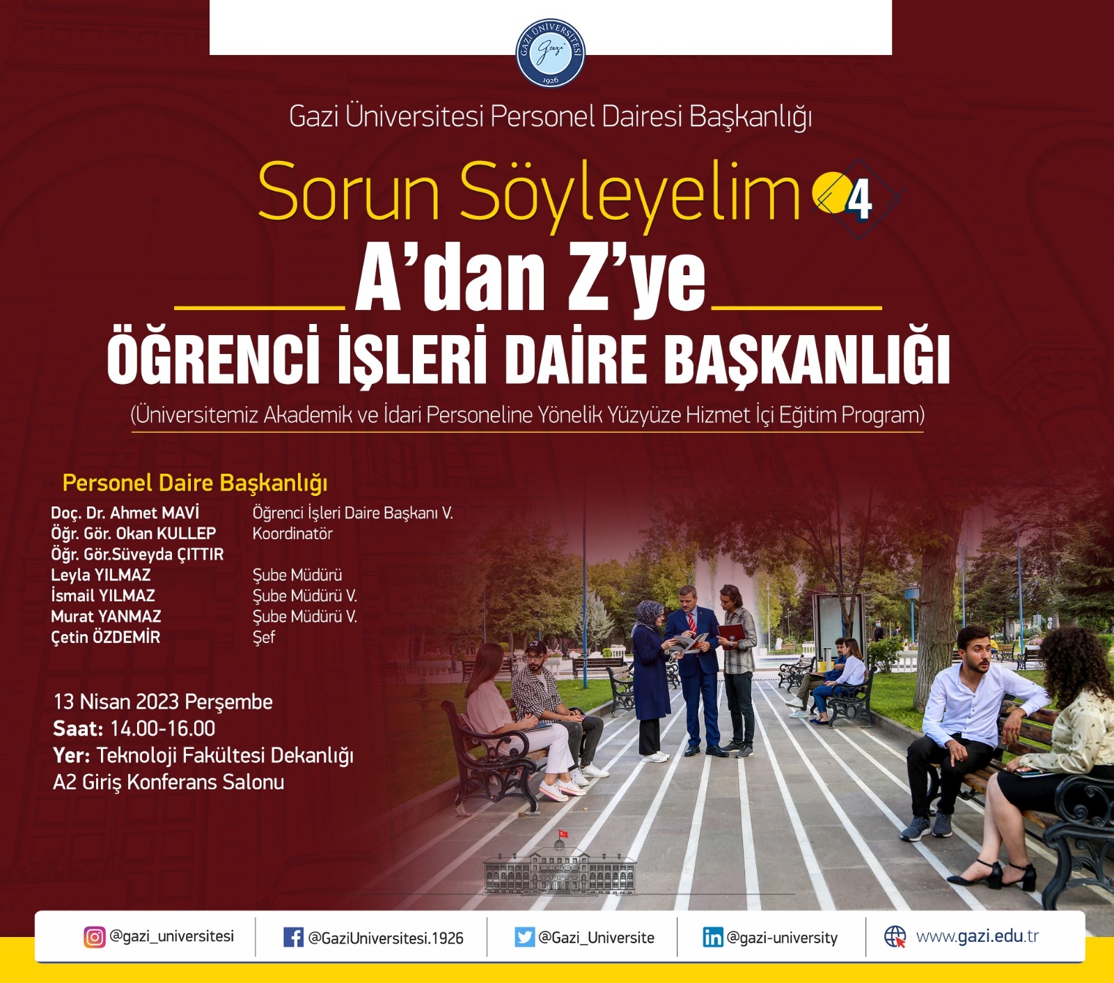 Sorun Söyleyelim 4 “A’dan Z’ye Öğrenci İşleri Daire Başkanlığı” Afiş -1