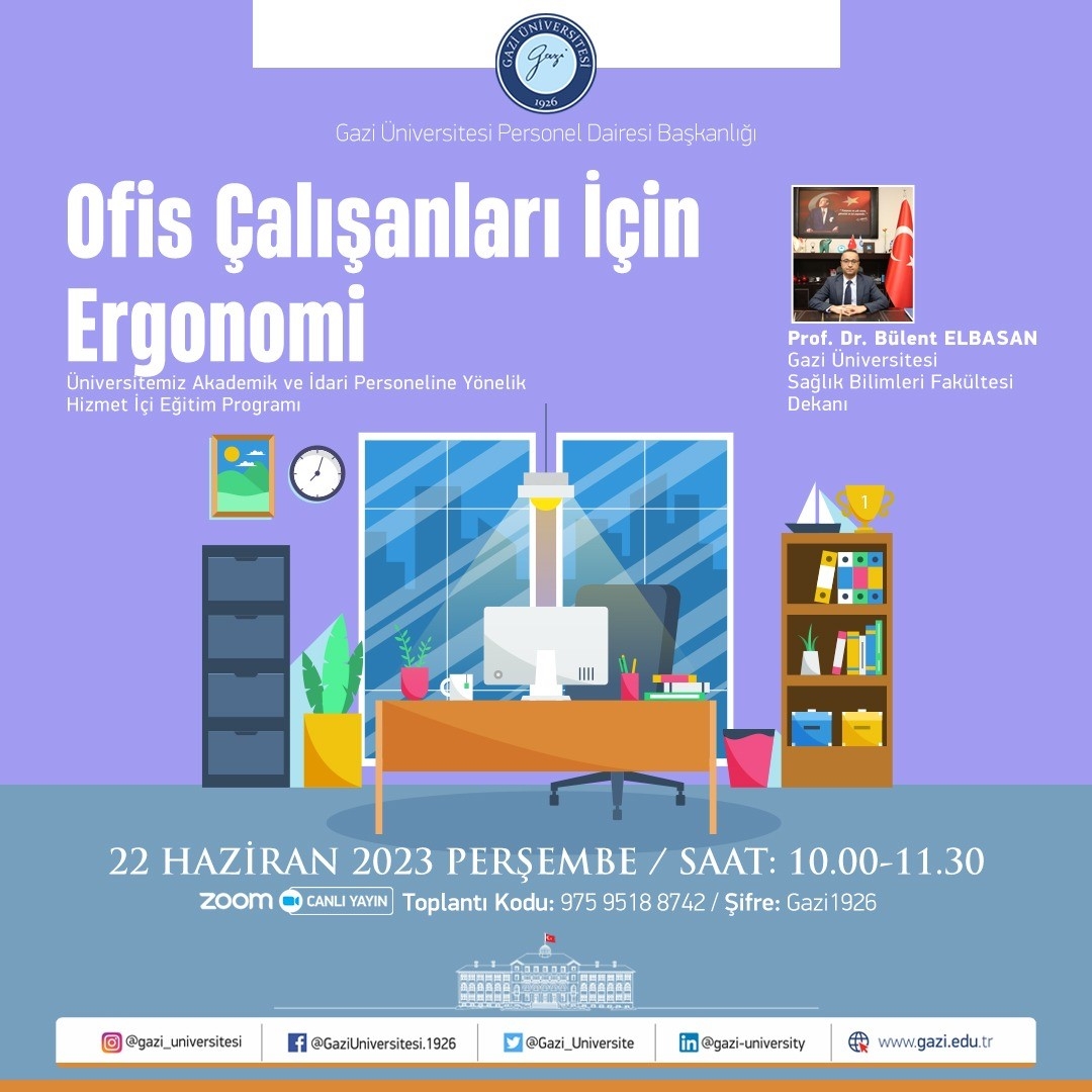 Ofis Çalışanları İçin Ergonomi Afiş -1