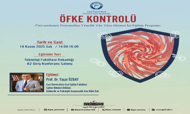 Öfke Kontrolü Konulu Hizmet İçi Eğitim Programı Düzenlenmiştir.