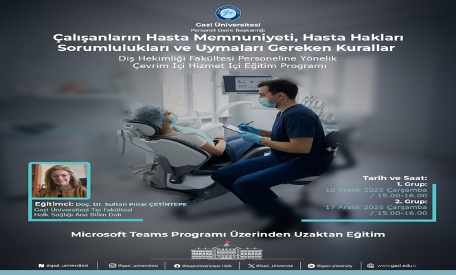 Çalışanların Hasta Memnuniyeti, Hasta Hakları Sorumlulukları ve Uymaları Gereken Kurallar Konulu Hizmet İçi Eğitim Programı Düzenlenmiştir.