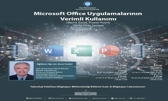 Microsoft Office Uygulamalarının Verimli Kullanımı (Word, Excel, Power Point) (Giriş-Orta Seviye) Konulu Hizmet İçi Eğitim Programı Düzenlenmiştir.
