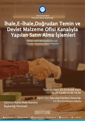 İhale, E-İhale, Doğrudan Temin ve Devlet Malzeme Ofisi Kanalıyla Yapılan Satın Alma İşlemleri Hizmet İçi Eğitim Programı