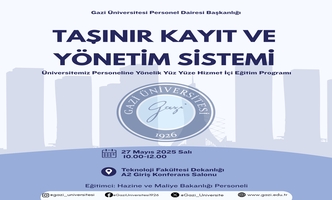 Taşınır Kayıt ve Yönetim Sistemi Konulu Hizmet İçi Eğitim Programı Düzenlenmiştir.