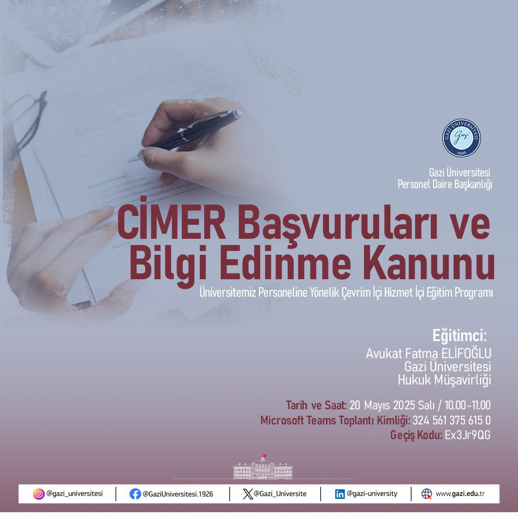 CİMER Başvuruları ve Bilgi Edinme Kanunu Afiş 1-1