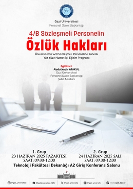 4-b Sözleşmeli Personelin Özlük Hakları Hizmet İçi Eğitim Programı