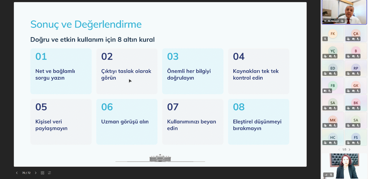 Yapay Zekanın Doğru ve Etkin Kullanımı 7-1