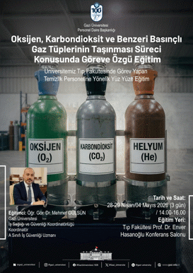 Oksijen, Karbondioksit ve Benzeri Basınçlı Gaz Tüplerinin Taşınması Süreci Konusunda Göreve Özgü Eğitim Hizmet İçi Eğitim Programı