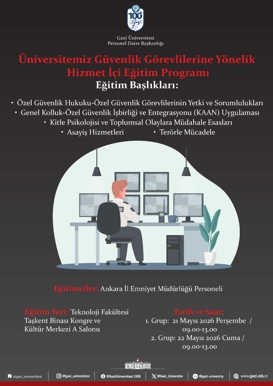 Üniversitemiz Güvenlik Görevlilerine Yönelik Hizmet İçi Eğitim Programı