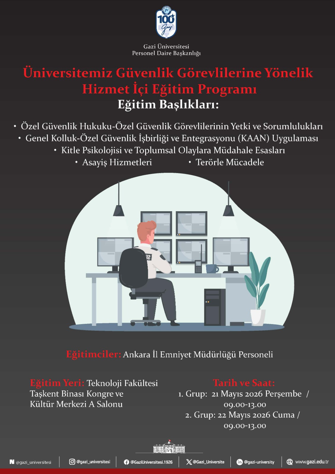 Üniversitemiz Güvenlik Görevlilerine Yönelik HİEP-Mayıs Afiş 1-1