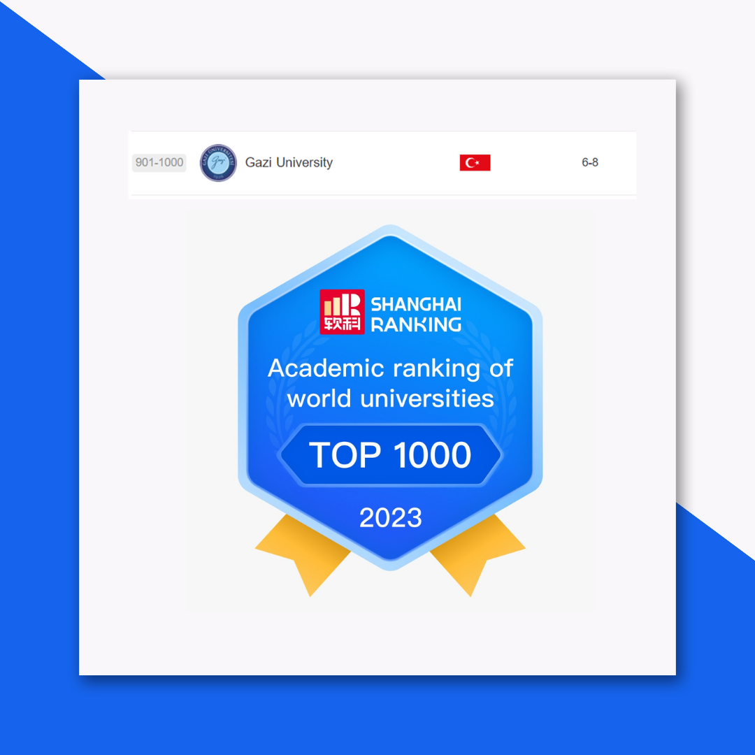 Gazi Üniversitesi Shanghai Ranking 2023 ARWU'da Başarılı Performansını Sürdürüyor-1