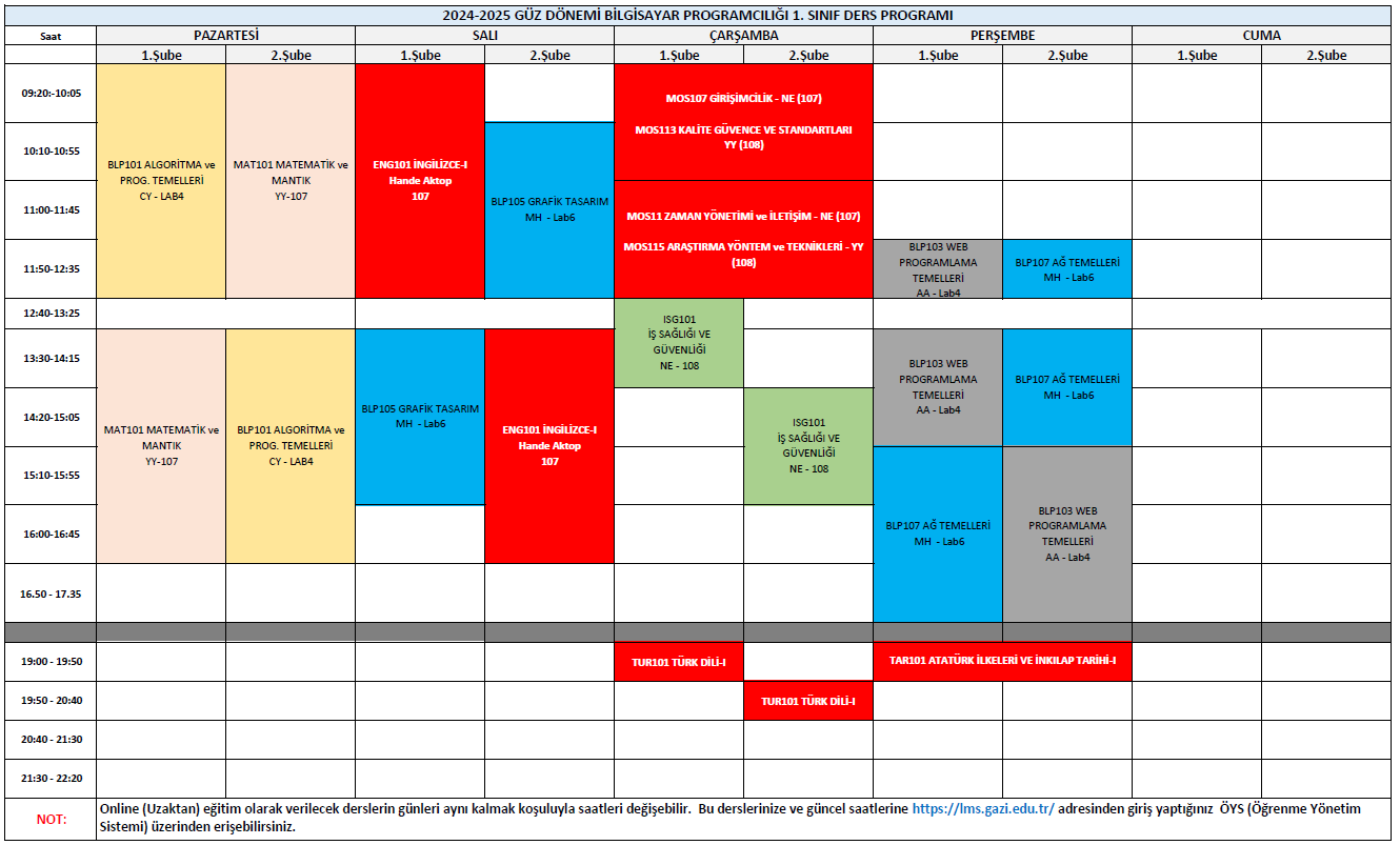 24-25 Güz Bilgisayar1 Program -1