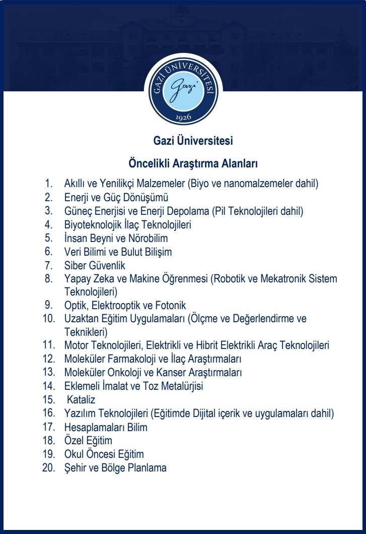 öncelikli araştırma alanları