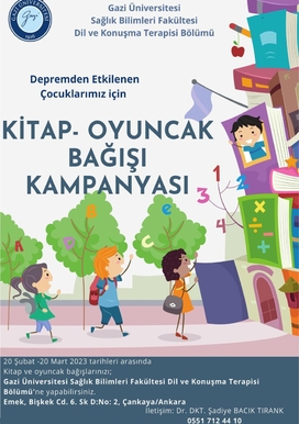 Depremden Etkilenen Çocuklarımız İçin Kitap-Oyuncak Bağışı Kampanyası