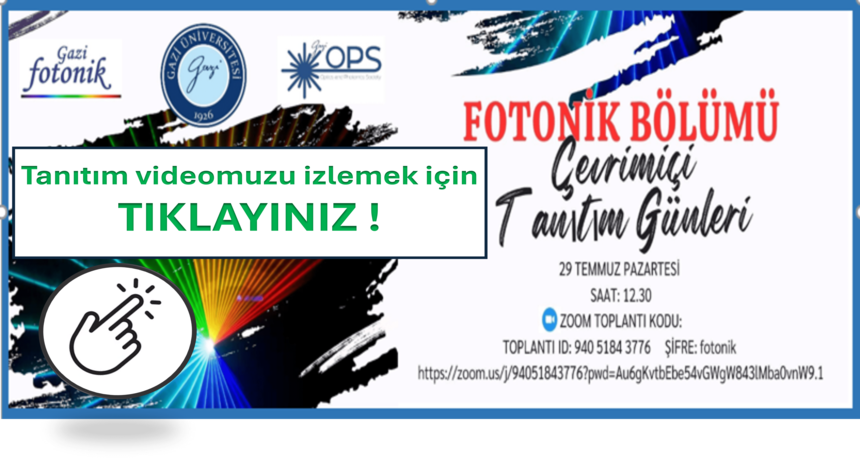 Fotonik Bölümü Çevrimiçi Tanıtım Etkinliği