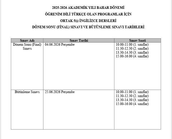 İngilizce final sınav tarihi-1