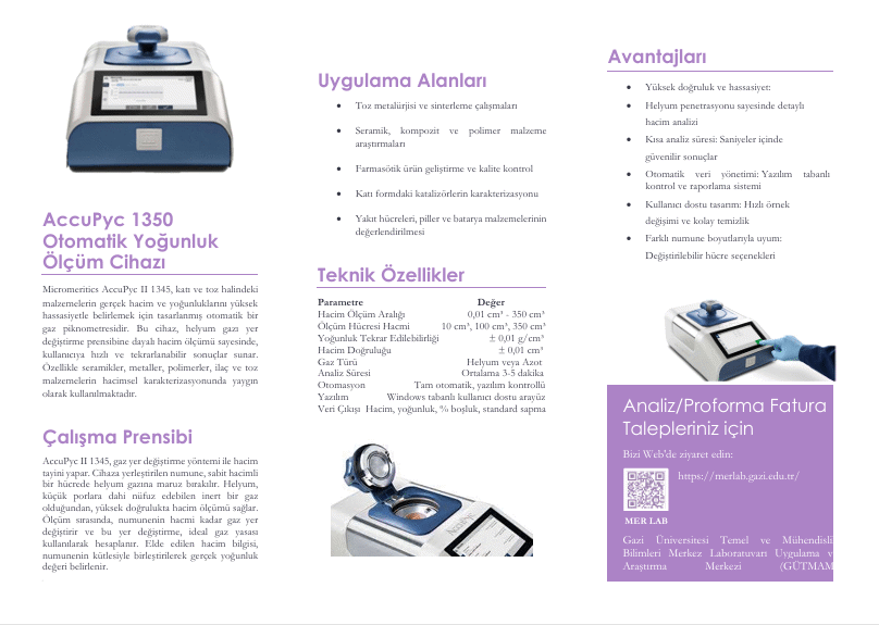 Micromeritics Marka AccuPyc III Model Gaz Piknometresi Yoğunluk Ölçüm Cihazı -1
