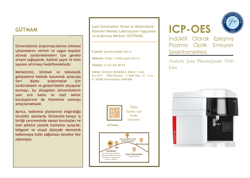 ICP-OES  İndüktif Olarak Eşleşmiş  Plazma Optik Emisyon  Spektrometresi -1