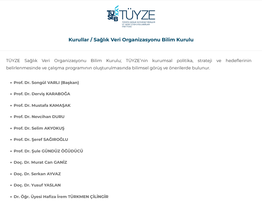 TÜYZE Bilim Kurulu-1