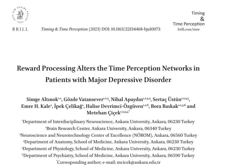 Reward Processing Alters the Time Perception Networks in Patients with Major Depressive Disorder-1