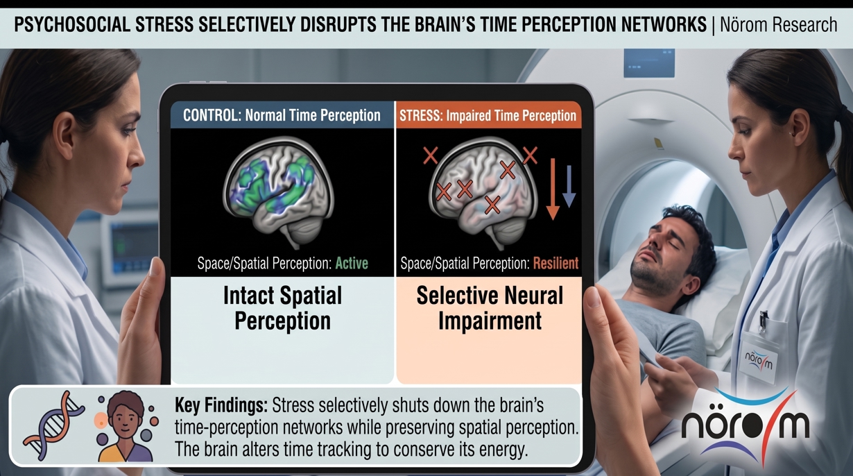 NÖROM Research: Psychosocial Stress Selectively Disrupts the Brain's Time Perception Networks-1