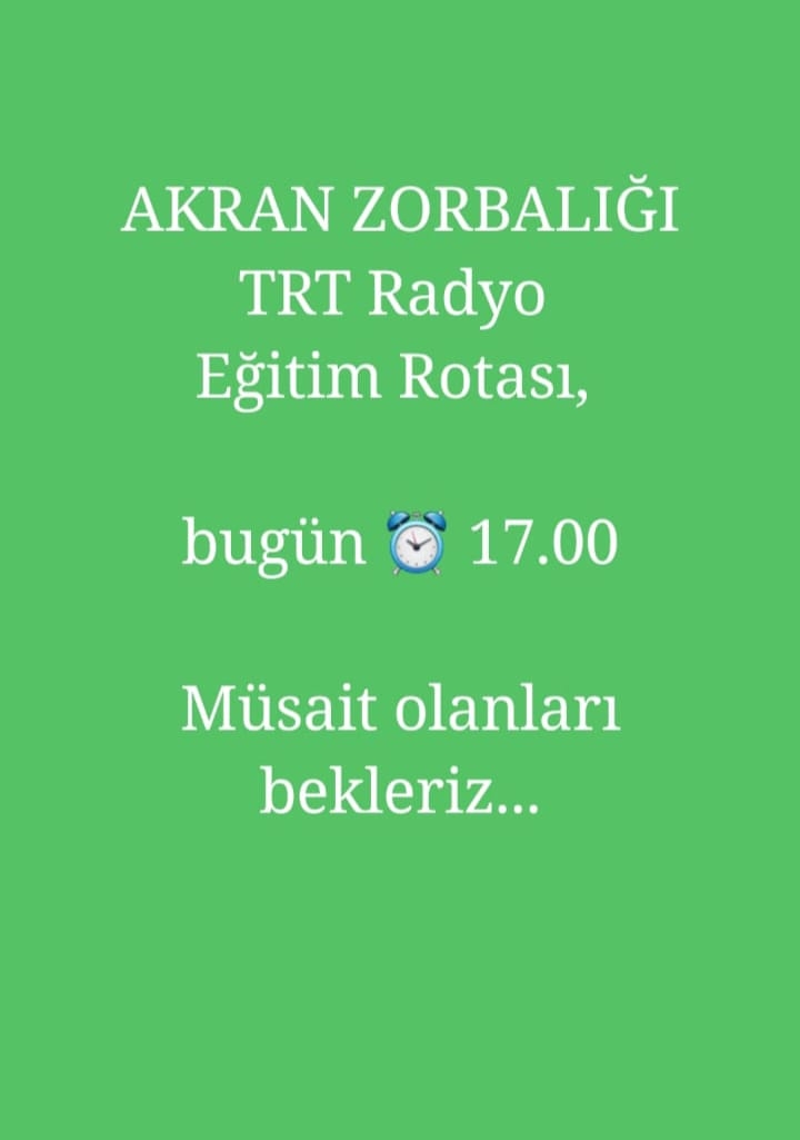 TRT RADYO 1 "EĞİTİM ROTASI" PROGRAMI -1