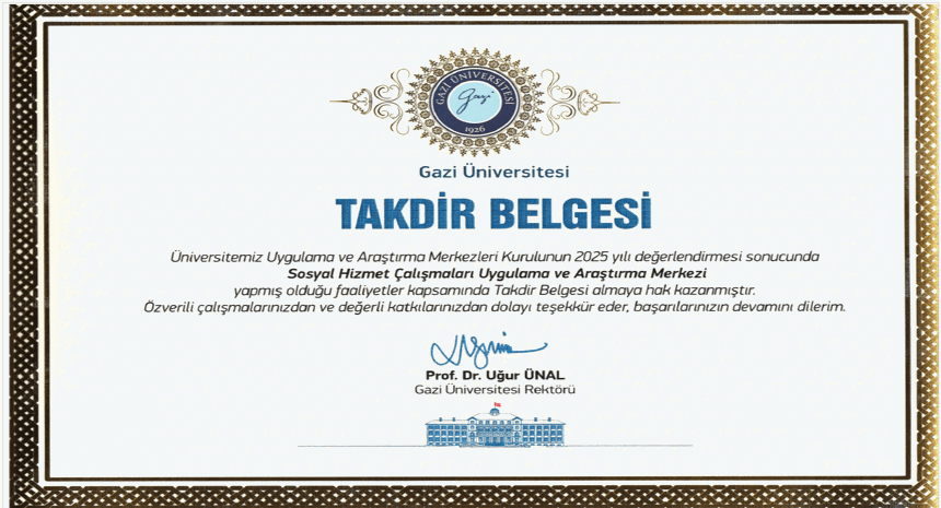 TAKDİR BELGESİ
