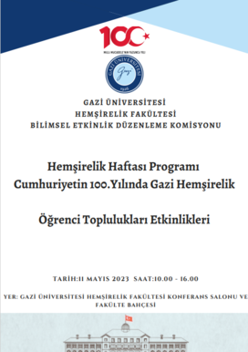 Hemşirelik Haftası Programı-Cumhuriyetin 100. Yılında Gazi Hemşirelik