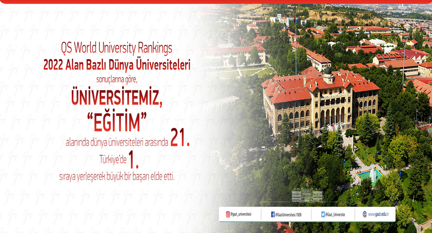 Gazi Üniversitesi Türkiye'de Birinci Dünyada 21’inci Oldu