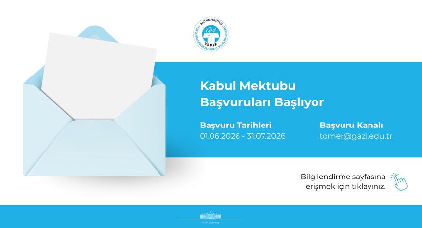 gazi tömer kabul mektubu başvuruları 2026