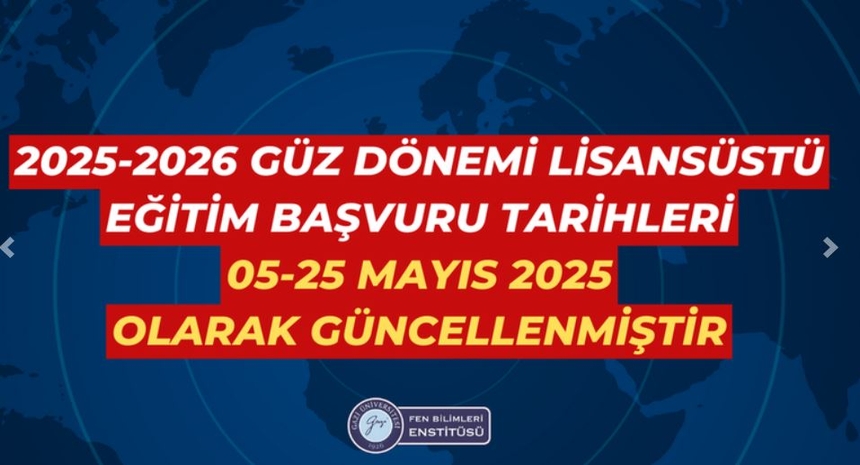2025-2026 Lisansüstü başvuru Önemli Tarihleri