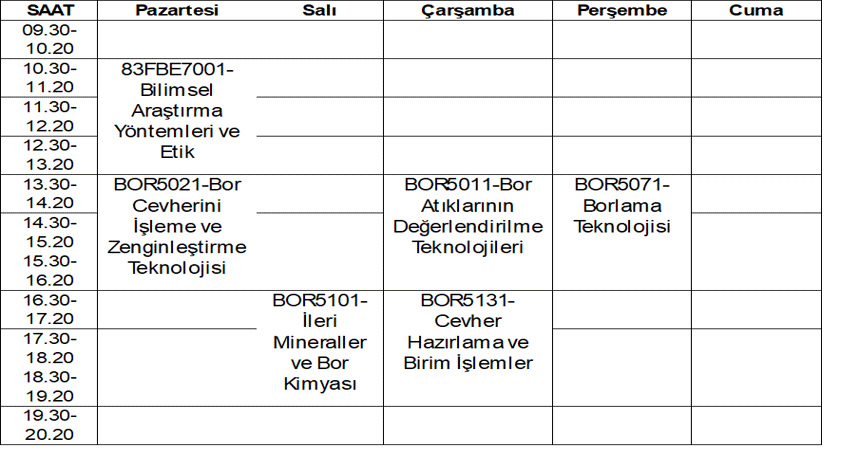 Ders Programı