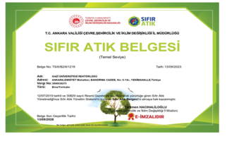 Üniversitemiz Sıfır Atık Belgesi Aldı