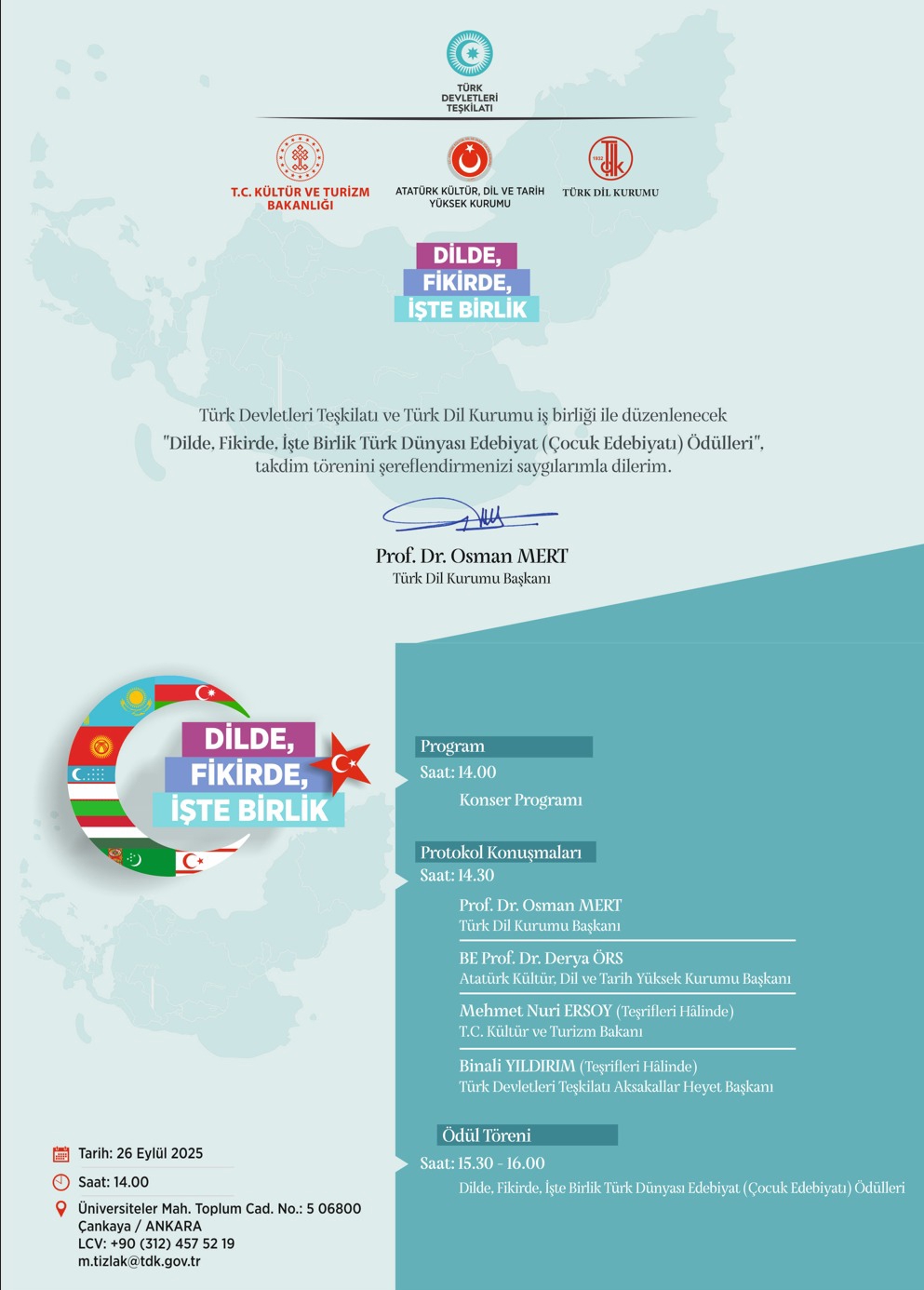 Dilde, Fikirde, İşte Birlik Türk Dünyası Edebiyatı (Çocuk Edebiyatı) Ödülleri-1