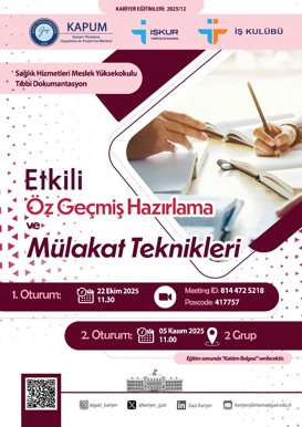 Etkili Öz Geçmiş Hazırlama ve Mülakat Teknikleri Eğitimi