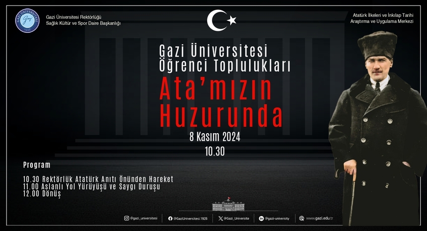 Gazi Üniversitesi Öğrenci Toplulukları Ata'mızın Huzurunda