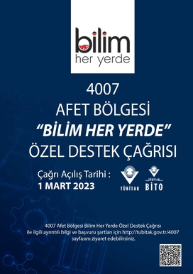 4007 Afet Bölgesi Bilim Her Yerde Özel Destek Çağrısı